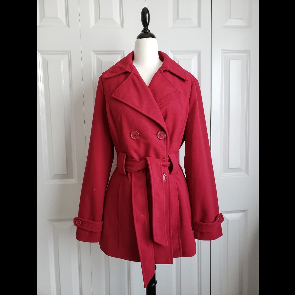 Jou Jou Double Breasted Buttoned Peacoat